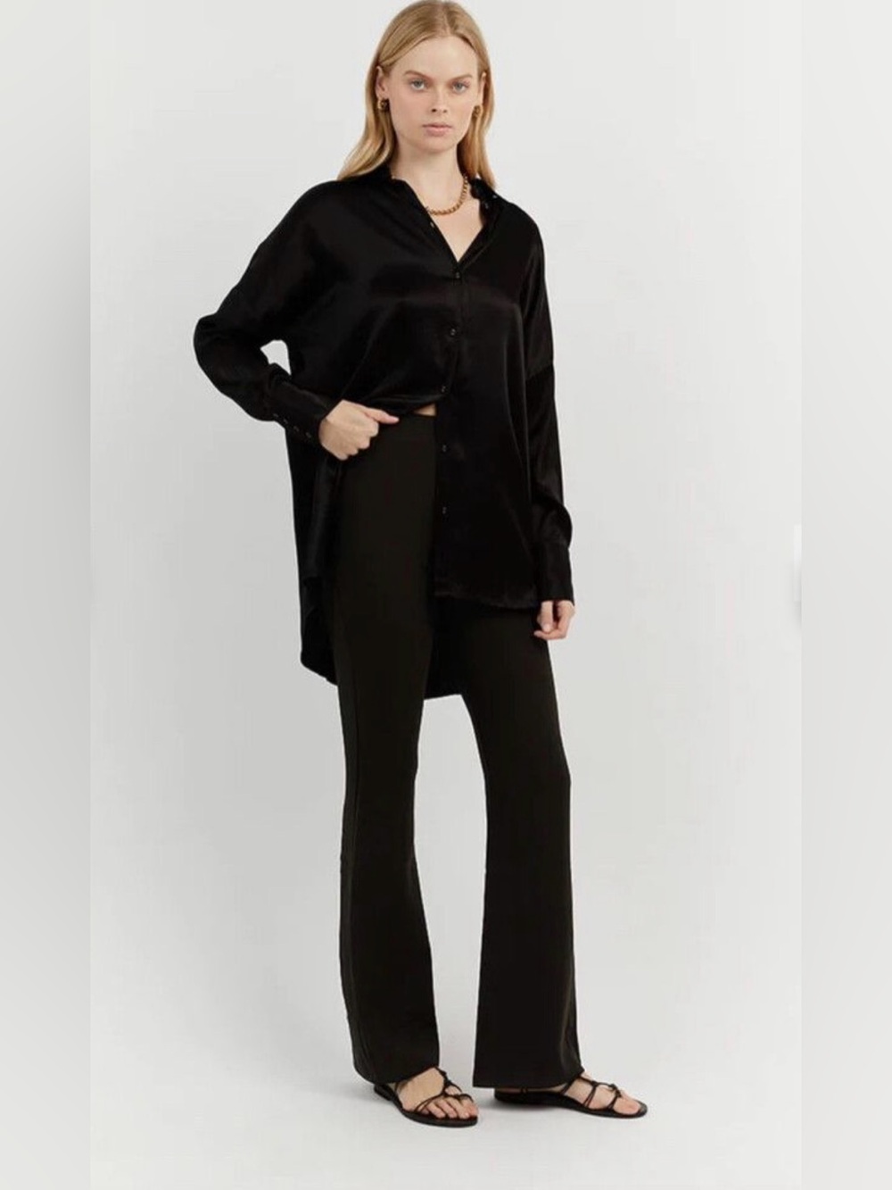 Classic Black High-Rise Flare Pants